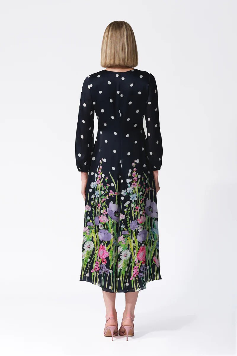 Liliana Floral Print Silk Satin Dress - My Store 2