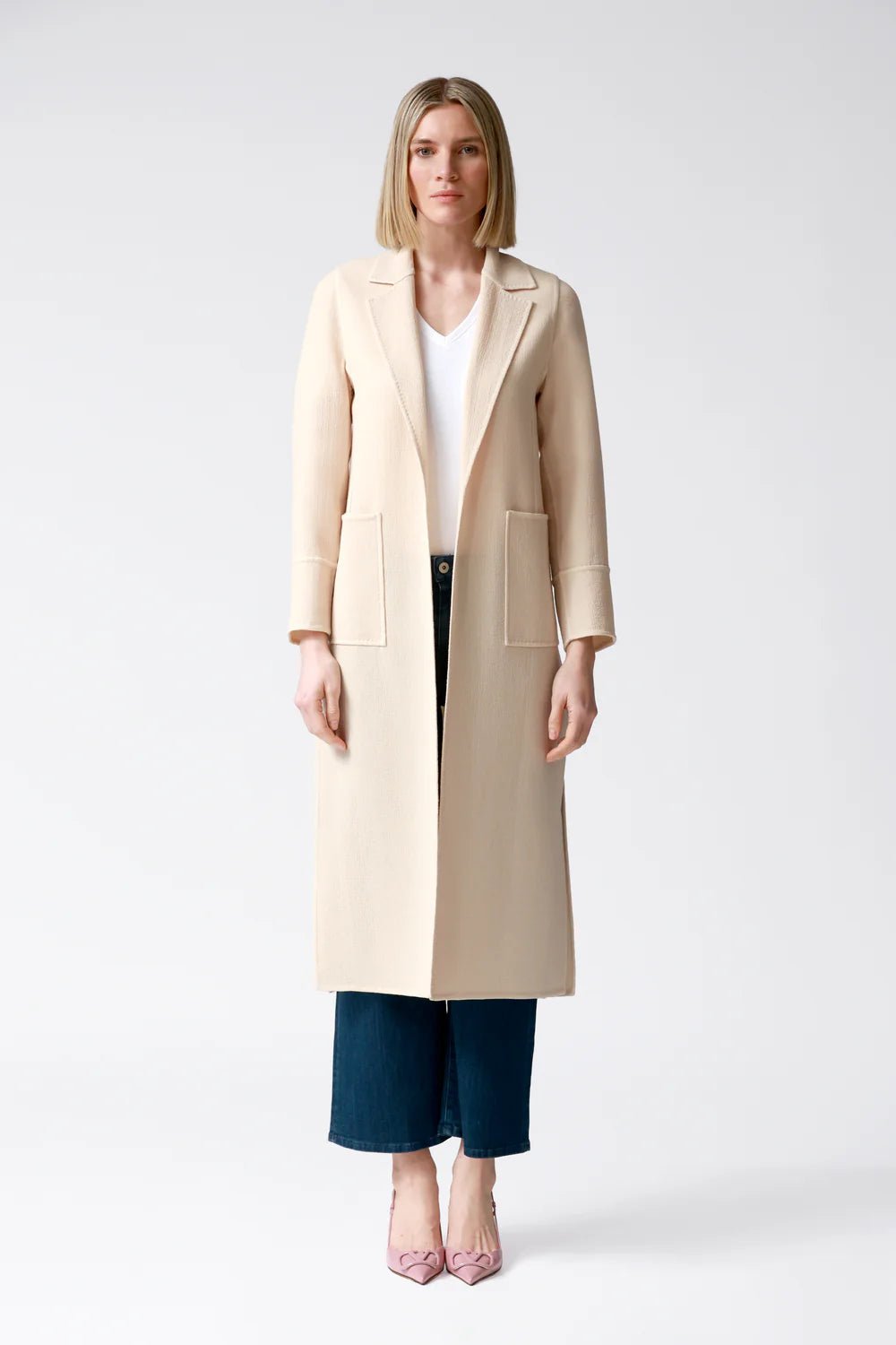 Lola Wool Crepe Coat in Pink - My Store 2