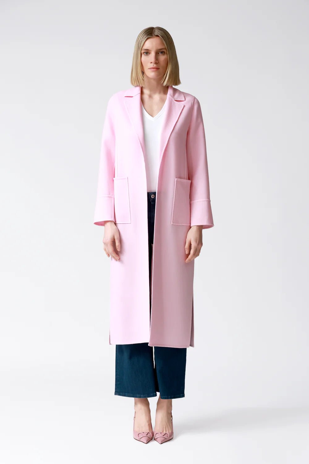 Lola Wool Crepe Coat in Pink - My Store 2
