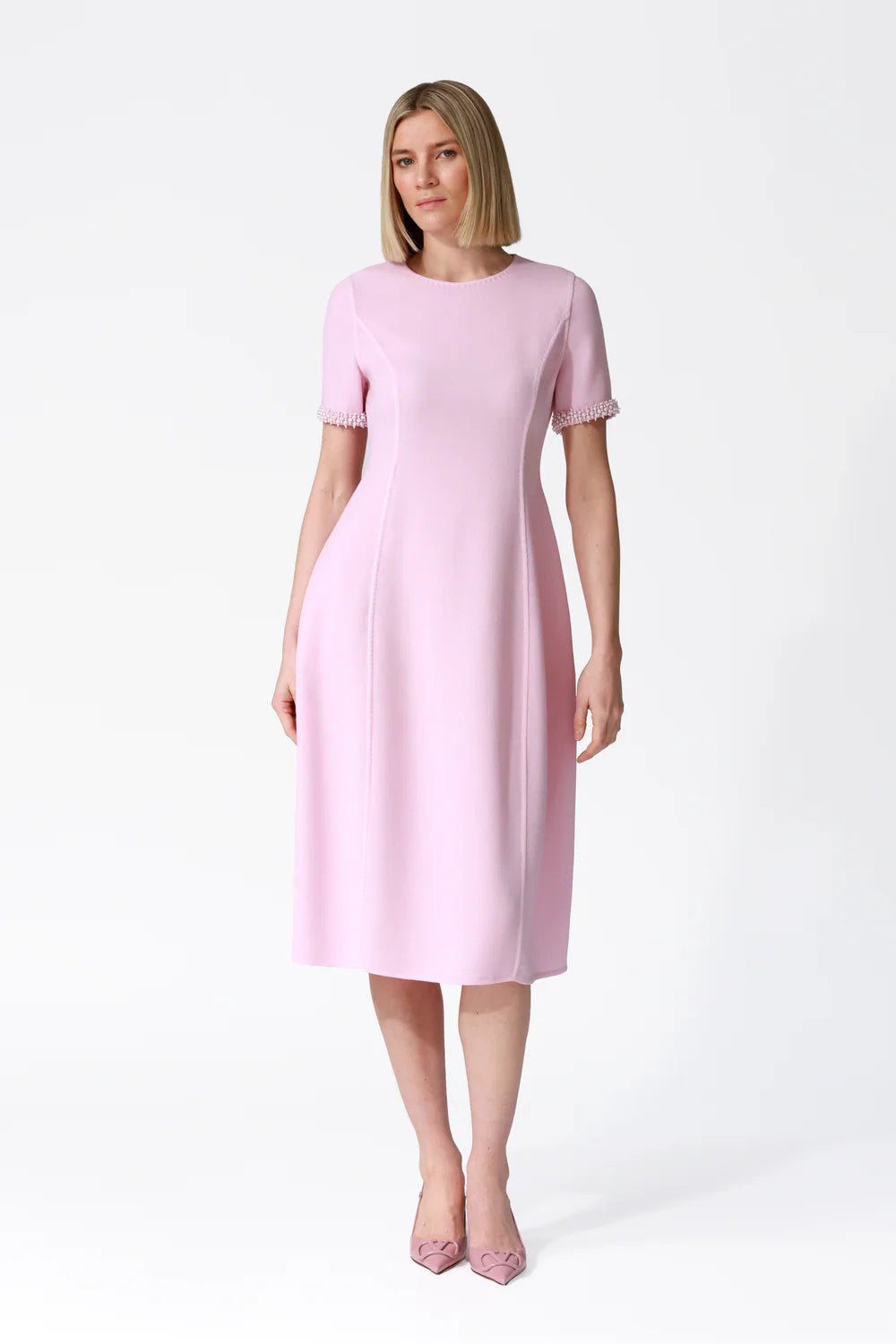 Mira Embellished Short Sleeve Tulip Dress - My Store 2